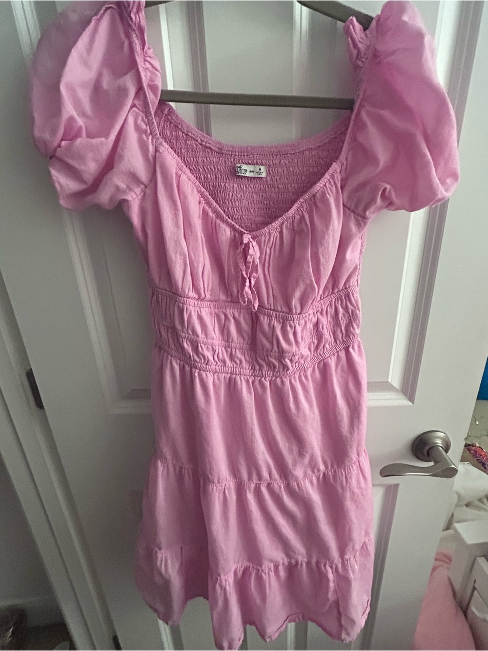 Hollister Pink Puff-Sleeve Mini Dress
